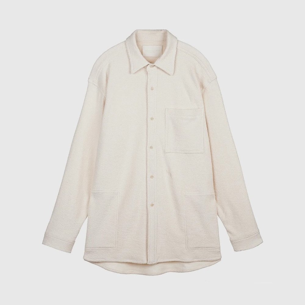 Maison des reves NY Oversized Button Up Shirt in Brushed Organic Cotton Terry - Picture 2 of 14
